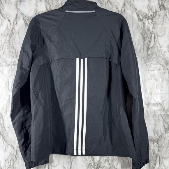 ADIDAS Jacket Womens Medium Black Full Zip Logo Long SleeveTrack Windbreaker M - Picture 2 of 7